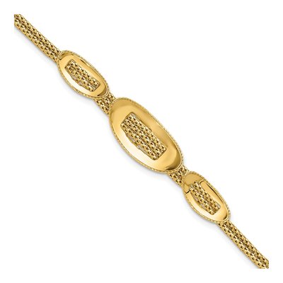 14K Yellow Gold 11.3mm Fancy Link Chain Bracelet
