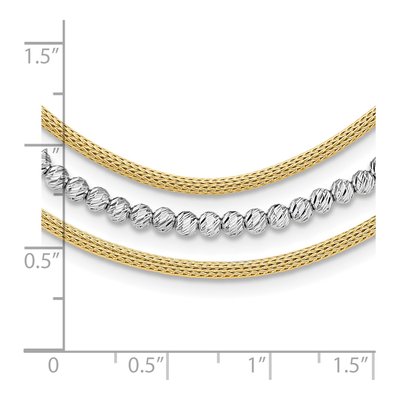 14K Two-Tone Gold 3-Strand Bib Necklace – view 5