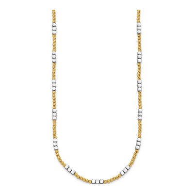 14K Two-Tone Gold Diamond-Cut Beaded 18-inch Necklace – view 3