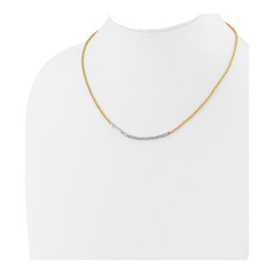 14K Two-Tone Gold 2.3mm Diamond-Cut Beaded Chain – view 5