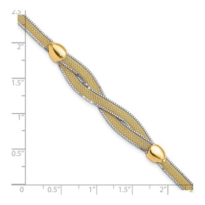 14K Two-Tone Gold 9.1mm Mesh Chain Bracelet – view 8