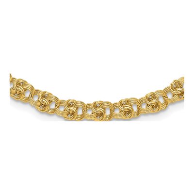 14K Yellow Gold Polished Fancy Link Necklace