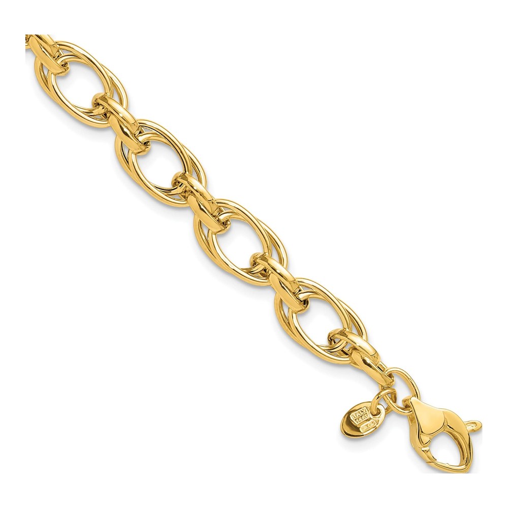 14K Yellow Gold Fancy Double Link Bracelet