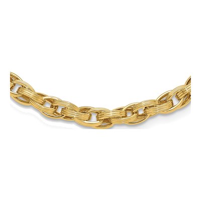 14K Yellow Gold Fancy Oval Link Necklace