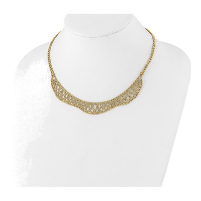 14K Yellow Gold Braided Rope Drape Necklace – view 3