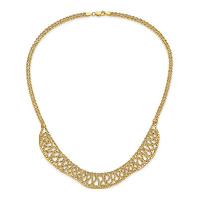 14K Yellow Gold Braided Rope Drape Necklace – view 4