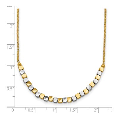 14K Two-Tone Gold Beaded Necklace – view 4