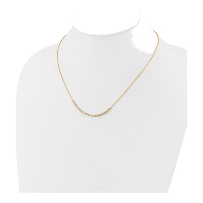 14K Two-Tone Gold Beaded Necklace – view 5