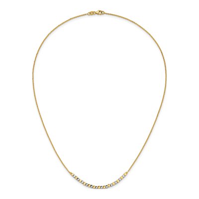 14K Two-Tone Gold Beaded Necklace – view 6