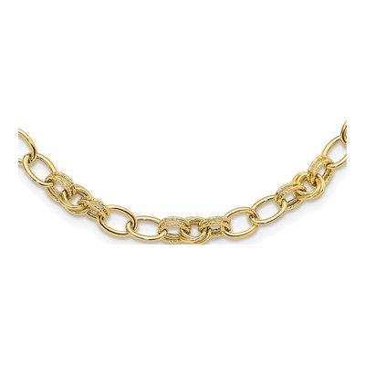 14K Yellow Gold 6mm Fancy Link Chain