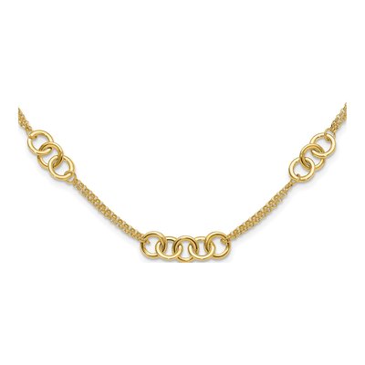 14K Yellow Gold Linked Circles Necklace
