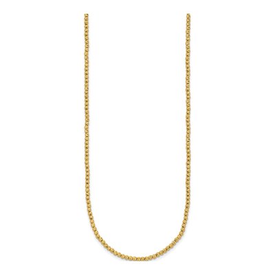14K Yellow Gold Diamond-Cut Beaded Necklace – view 3