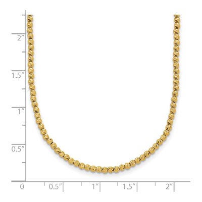 14K Yellow Gold Diamond-Cut Beaded Necklace – view 4