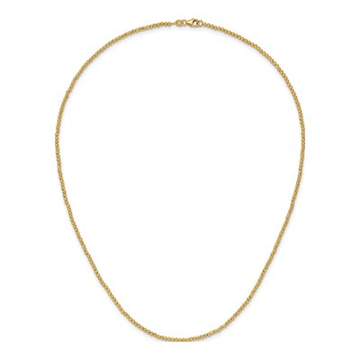 14K Yellow Gold Diamond-Cut Beaded Necklace – view 5
