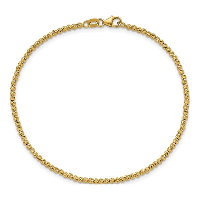 14K Yellow Gold Beaded Bracelet – view 5