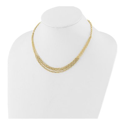 14K Yellow Gold 17-inch 3-Strand Bib Necklace – view 3