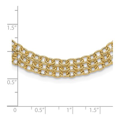 14K Yellow Gold 17-inch 3-Strand Bib Necklace – view 5