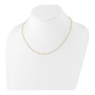 14K Yellow Gold Diamond-Cut Beaded Necklace – view 3