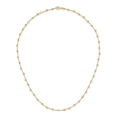 14K Yellow Gold Diamond-Cut Beaded Necklace – view 4