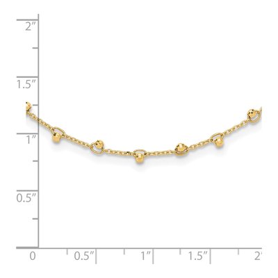 14K Yellow Gold Diamond-Cut Beaded Necklace – view 5