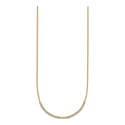 14K Two-Tone Gold Diamond-Cut Beaded Necklace – view 3