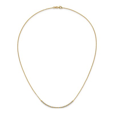 14K Two-Tone Gold Diamond-Cut Beaded Necklace – view 6