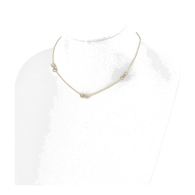 14K Two-Tone Gold Beaded Station Necklace – view 3