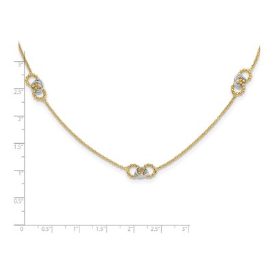 14K Two-Tone Gold Beaded Station Necklace – view 5