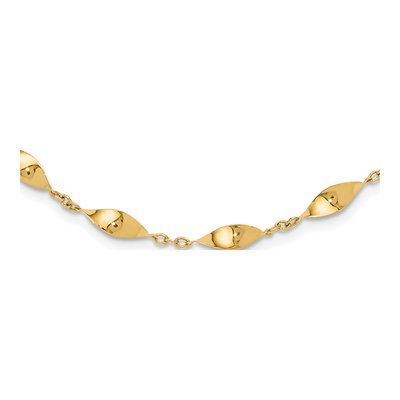 14K Yellow Gold Fancy Twisted Link Necklace