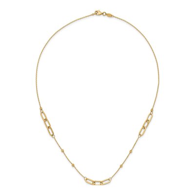 14K Yellow Gold Fancy Linked Ovals Necklace – view 4