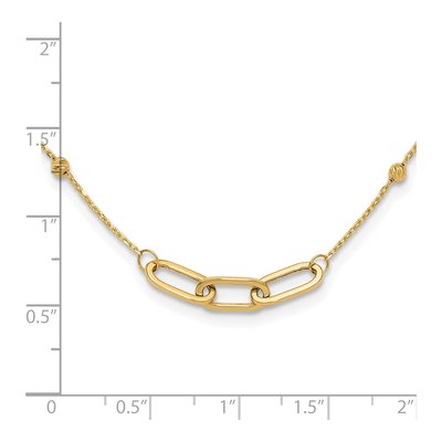 14K Yellow Gold Fancy Linked Ovals Necklace – view 5