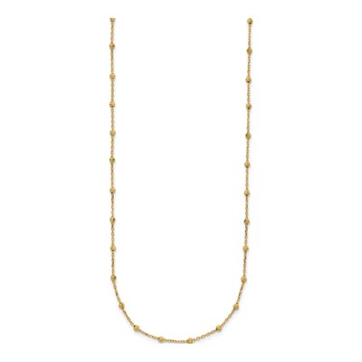 14K Yellow Gold Beaded Station Necklace – view 3
