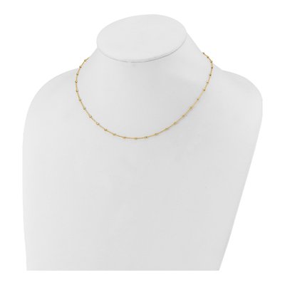 14K Yellow Gold Beaded Station Necklace – view 4