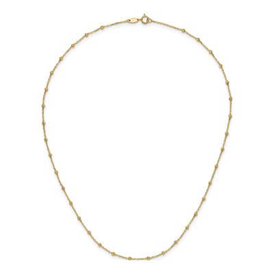 14K Yellow Gold Beaded Station Necklace – view 6