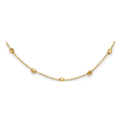 14K Yellow Gold Cube Station Necklace