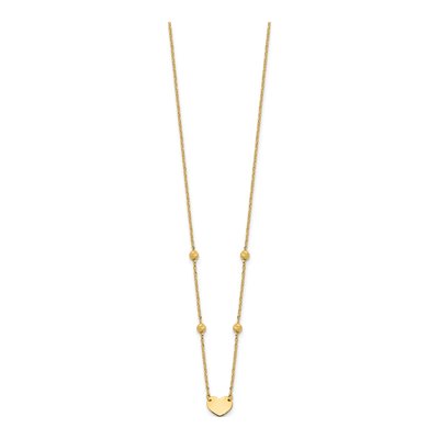 14K Yellow Gold Diamond-Cut Heart Plus Pendant Necklace – view 3