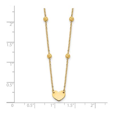 14K Yellow Gold Diamond-Cut Heart Plus Pendant Necklace – view 5