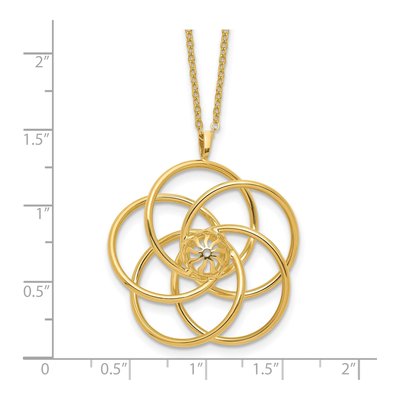 14K Yellow Gold 17-Inch Floral Pendant Necklace – view 5