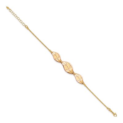 14K Two-Tone Gold Leaf Bracelet – view 3