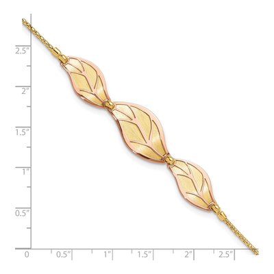 14K Two-Tone Gold Leaf Bracelet – view 5