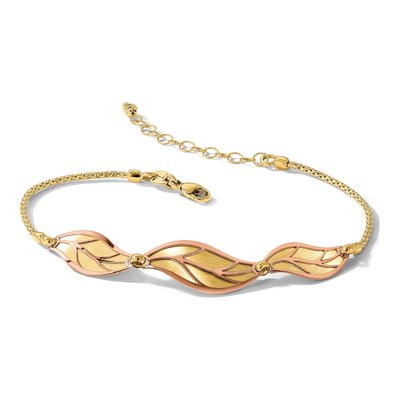 14K Two-Tone Gold Leaf Bracelet – view 7