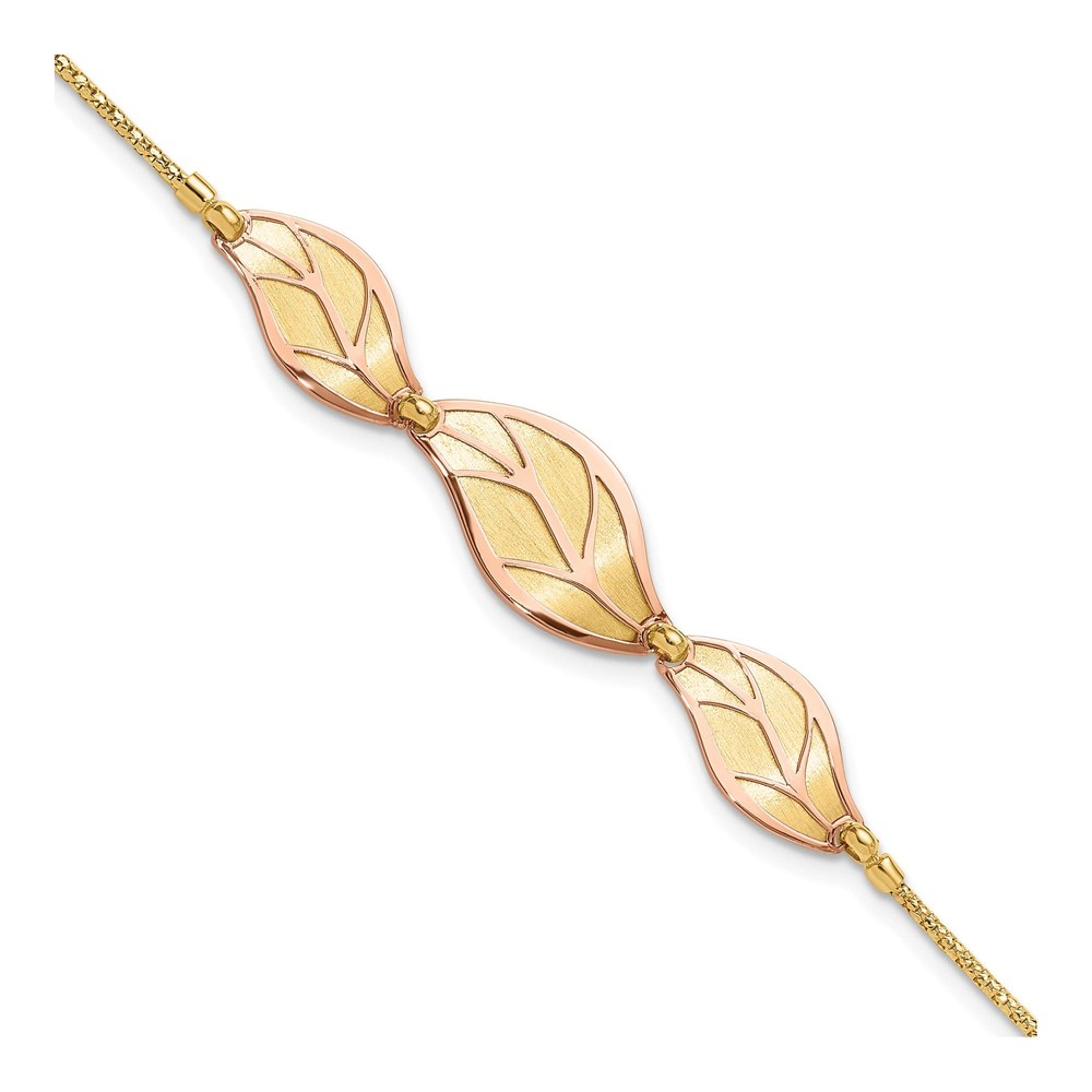 14K Two-Tone Gold Leaf Bracelet