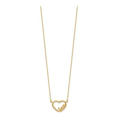 14K Yellow Gold Open Heart LOVE Necklace – view 3