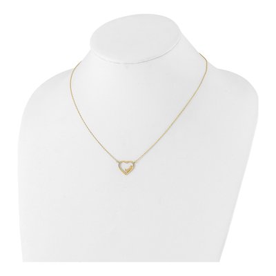 14K Yellow Gold Open Heart LOVE Necklace – view 4