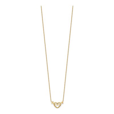 14K Yellow Gold Heart Arrow Pendant Necklace – view 3