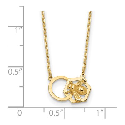 14K Yellow Gold Bee Pendant Necklace – view 5