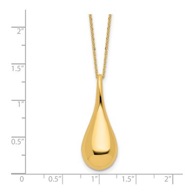 14K Yellow Gold Teardrop Pendant Necklace – view 4