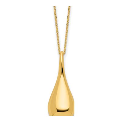 14K Yellow Gold Teardrop Pendant Necklace