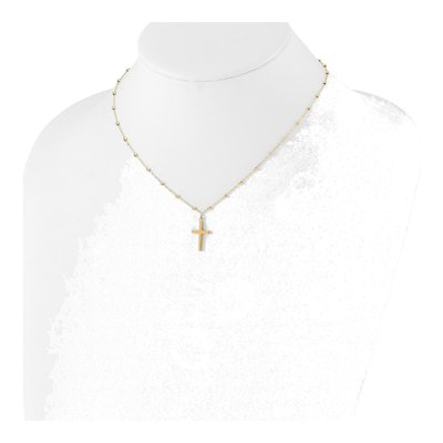 14K Yellow Gold Mirror Cross Pendant Necklace – view 4