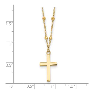 14K Yellow Gold Mirror Cross Pendant Necklace – view 5